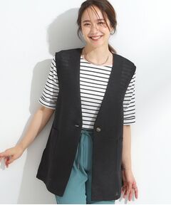 SHOO・LA・RUE / シューラルー ベスト | 【S-LL】夏のレイヤードコーデに さらりと着られるメッシュジレ