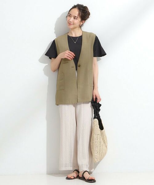 SHOO・LA・RUE / シューラルー ベスト | 【S-LL】夏のレイヤードコーデに さらりと着られるメッシュジレ | 詳細11
