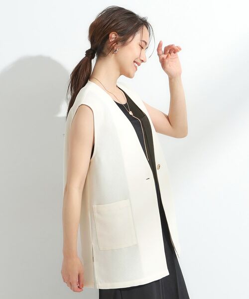 SHOO・LA・RUE / シューラルー ベスト | 【S-LL】夏のレイヤードコーデに さらりと着られるメッシュジレ | 詳細2