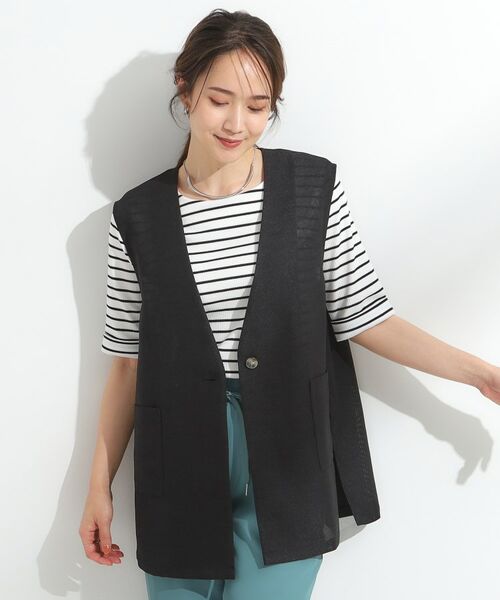 SHOO・LA・RUE / シューラルー ベスト | 【S-LL】夏のレイヤードコーデに さらりと着られるメッシュジレ | 詳細5