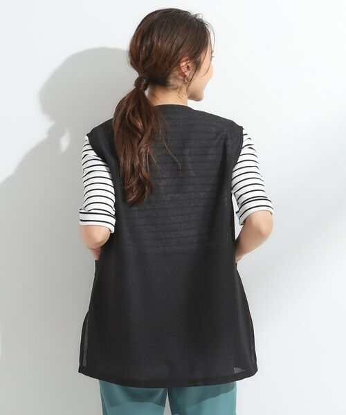 SHOO・LA・RUE / シューラルー ベスト | 【S-LL】夏のレイヤードコーデに さらりと着られるメッシュジレ | 詳細6