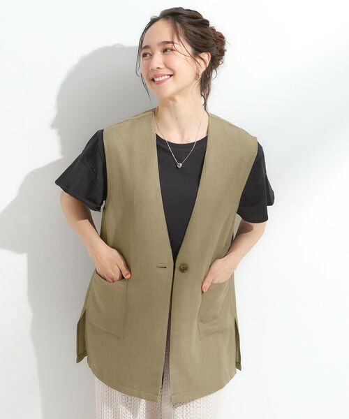 SHOO・LA・RUE / シューラルー ベスト | 【S-LL】夏のレイヤードコーデに さらりと着られるメッシュジレ | 詳細9