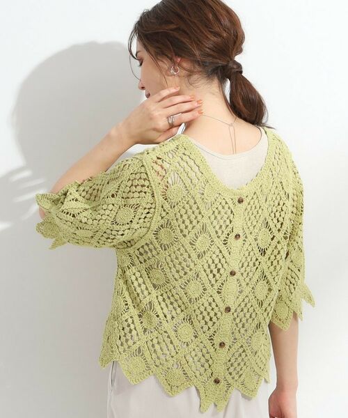 SHOO・LA・RUE / シューラルー カーディガン・ボレロ | 【2WAY】大人のほんのり甘いスタイルに クロシェレースカーディガン(ミントグリーン(021))