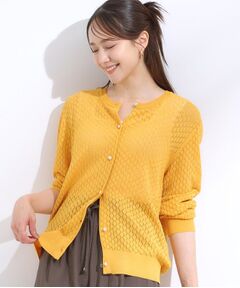 SHOO・LA・RUE / シューラルー カーディガン・ボレロ | 【S-LL】透かし編みが大人上品 マルチボタンニットカーディガン