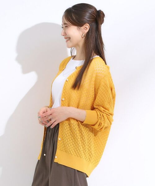 SHOO・LA・RUE / シューラルー カーディガン・ボレロ | 【S-LL】透かし編みが大人上品 マルチボタンニットカーディガン | 詳細14