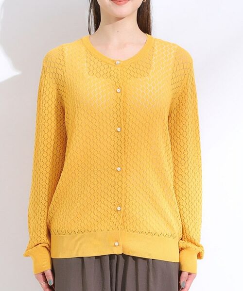 SHOO・LA・RUE / シューラルー カーディガン・ボレロ | 【S-LL】透かし編みが大人上品 マルチボタンニットカーディガン | 詳細17