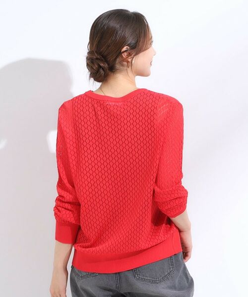 SHOO・LA・RUE / シューラルー カーディガン・ボレロ | 【S-LL】透かし編みが大人上品 マルチボタンニットカーディガン | 詳細6