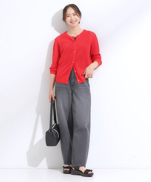 SHOO・LA・RUE / シューラルー カーディガン・ボレロ | 【S-LL】透かし編みが大人上品 マルチボタンニットカーディガン | 詳細7