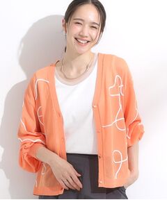 SHOO・LA・RUE / シューラルー カーディガン・ボレロ | ニュアンスデザインがこなれ見え 刺繍デザイン シアーカーディガン