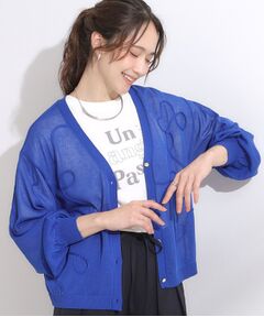 SHOO・LA・RUE / シューラルー カーディガン・ボレロ | ニュアンスデザインがこなれ見え 刺繍デザイン シアーカーディガン