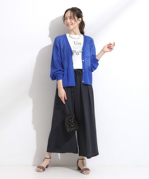 SHOO・LA・RUE / シューラルー カーディガン・ボレロ | ニュアンスデザインがこなれ見え 刺繍デザイン シアーカーディガン | 詳細15