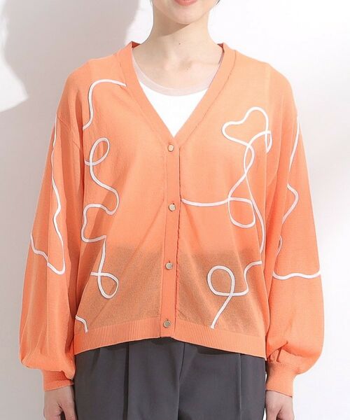 SHOO・LA・RUE / シューラルー カーディガン・ボレロ | ニュアンスデザインがこなれ見え 刺繍デザイン シアーカーディガン | 詳細17