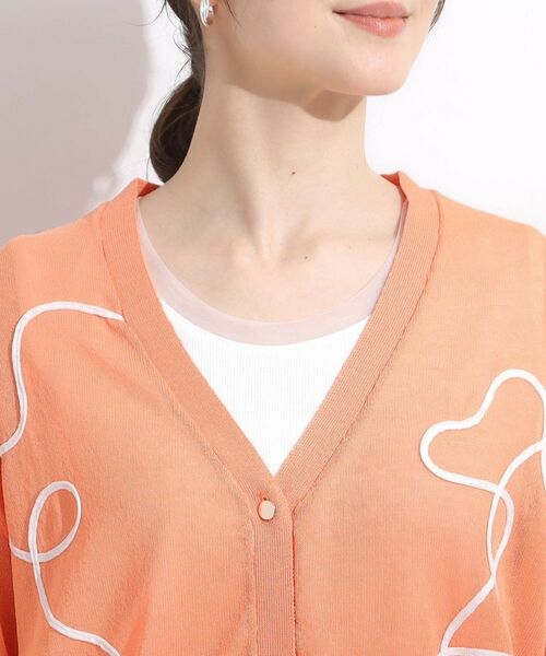 SHOO・LA・RUE / シューラルー カーディガン・ボレロ | ニュアンスデザインがこなれ見え 刺繍デザイン シアーカーディガン | 詳細20