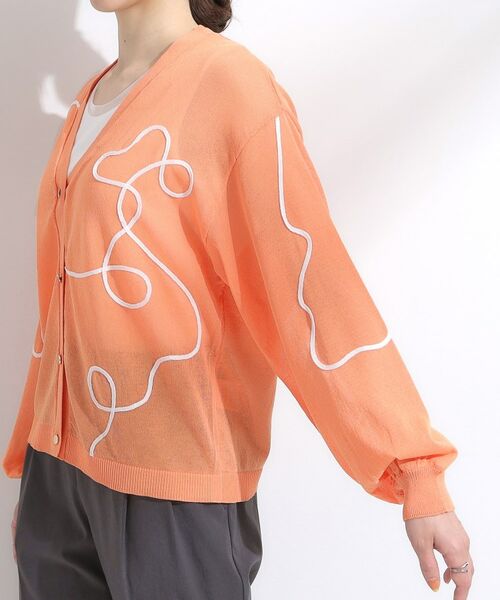 SHOO・LA・RUE / シューラルー カーディガン・ボレロ | ニュアンスデザインがこなれ見え 刺繍デザイン シアーカーディガン | 詳細21