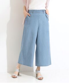 SHOO・LA・RUE / シューラルー デニムパンツ | 【洗える/S-LL/ひんやり】金ボタンがアクセント　大人のデニムガウチョパンツ