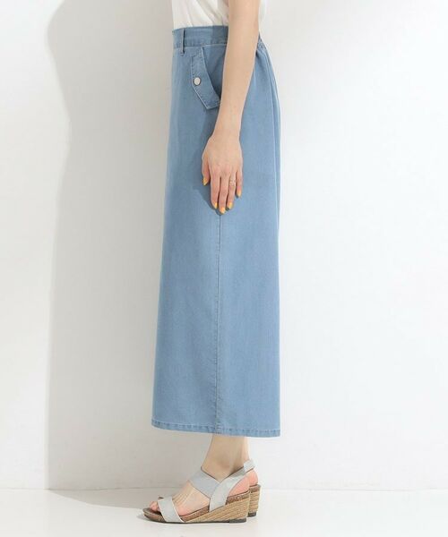 SHOO・LA・RUE / シューラルー デニムパンツ | 【洗える/S-LL/ひんやり】金ボタンがアクセント 大人のデニムガウチョパンツ | 詳細10