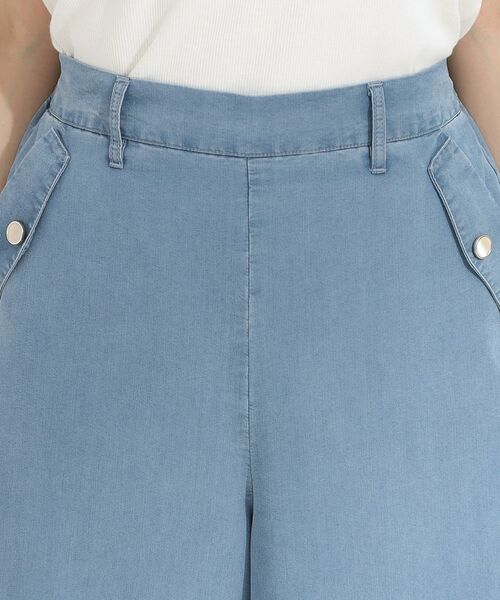 SHOO・LA・RUE / シューラルー デニムパンツ | 【洗える/S-LL/ひんやり】金ボタンがアクセント 大人のデニムガウチョパンツ | 詳細12