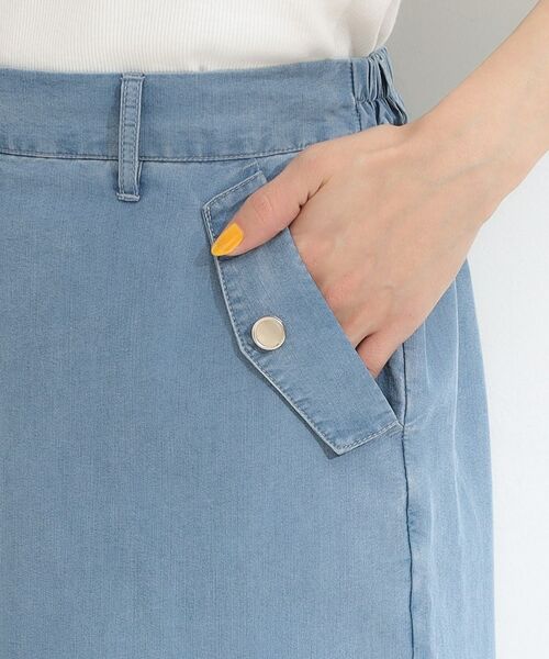 SHOO・LA・RUE / シューラルー デニムパンツ | 【洗える/S-LL/ひんやり】金ボタンがアクセント 大人のデニムガウチョパンツ | 詳細14