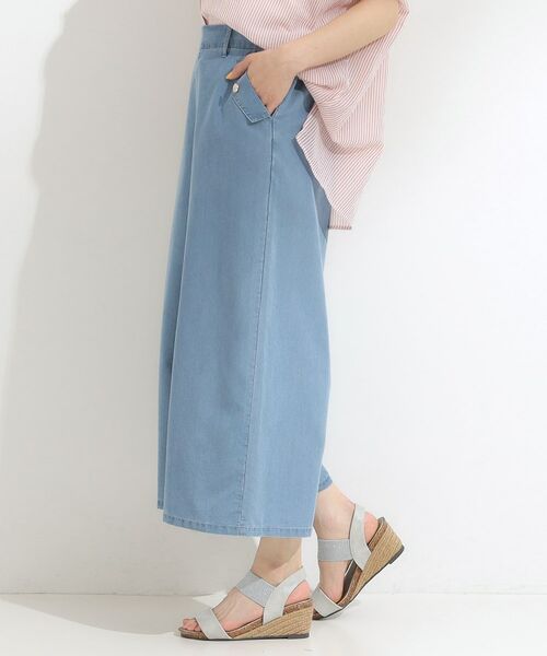 SHOO・LA・RUE / シューラルー デニムパンツ | 【洗える/S-LL/ひんやり】金ボタンがアクセント 大人のデニムガウチョパンツ | 詳細6