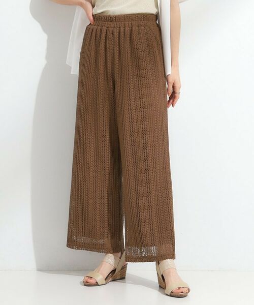 SHOO・LA・RUE / シューラルー パンツ | 【S-LL】クロシェ風レースイージーワイドパンツ | 詳細5