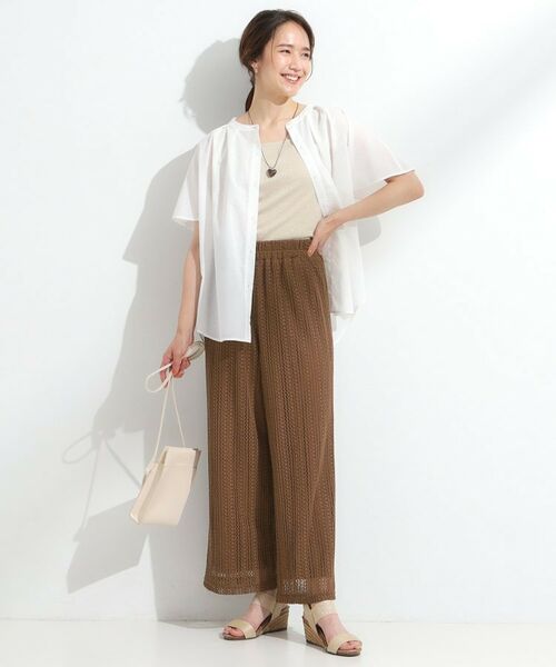 SHOO・LA・RUE / シューラルー パンツ | 【S-LL】クロシェ風レースイージーワイドパンツ | 詳細7