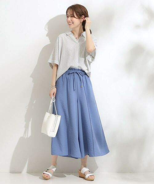 SHOO・LA・RUE / シューラルー ショート・ハーフ・半端丈パンツ | 【S-LL/ひんやり】さらっとタッチできれい見え ピンタックスカーチョ | 詳細10