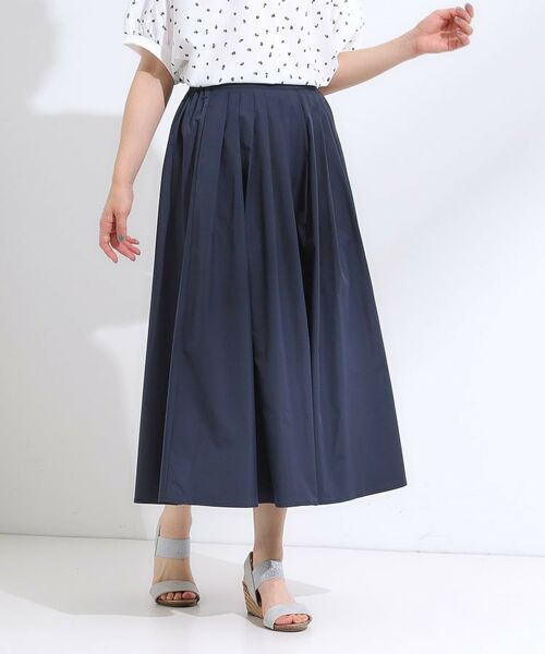 SHOO・LA・RUE / シューラルー ロング・マキシ丈スカート | 【洗える/S-LL/撥水】タックギャザー フレアスカート(ネイビー(094))