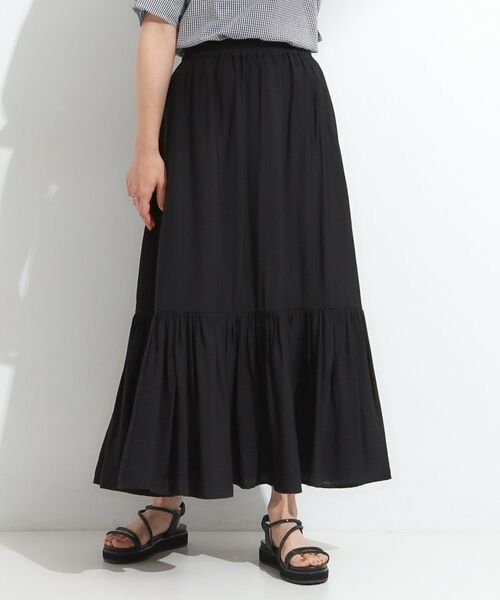 SHOO・LA・RUE / シューラルー ロング・マキシ丈スカート | 麻調ティアードスカート | 詳細1