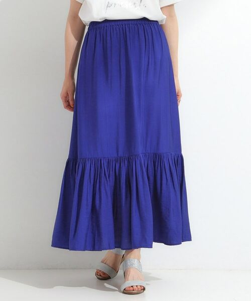 SHOO・LA・RUE / シューラルー ロング・マキシ丈スカート | 麻調ティアードスカート | 詳細13