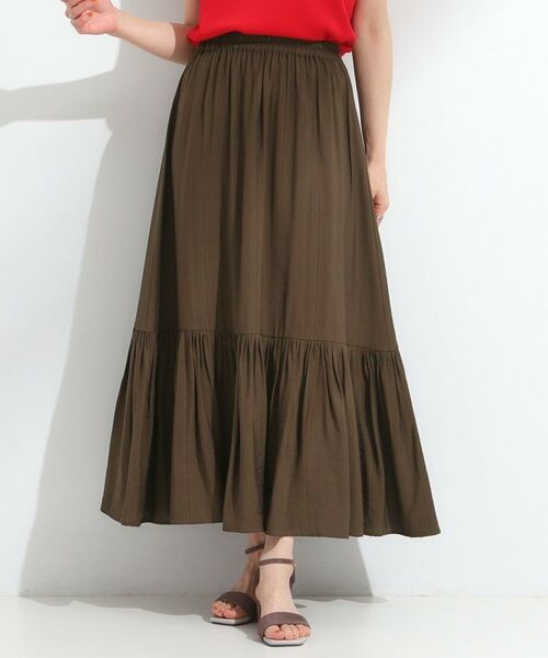SHOO・LA・RUE / シューラルー ロング・マキシ丈スカート | 麻調ティアードスカート | 詳細5
