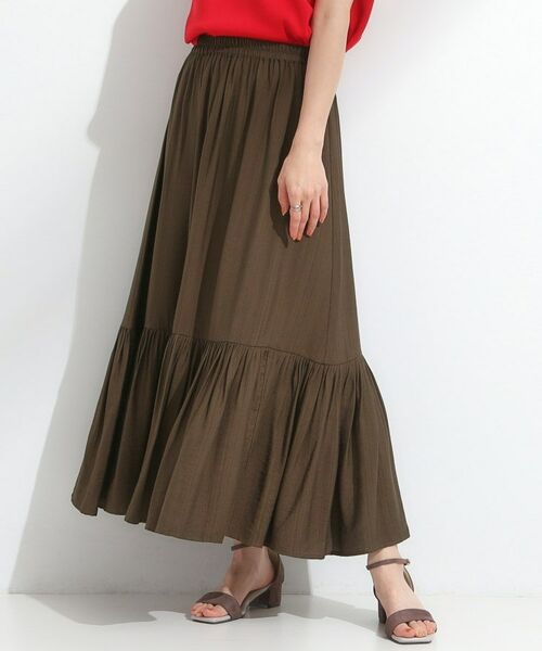 SHOO・LA・RUE / シューラルー ロング・マキシ丈スカート | 麻調ティアードスカート | 詳細6