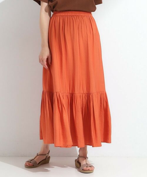 SHOO・LA・RUE / シューラルー ロング・マキシ丈スカート | 麻調ティアードスカート | 詳細9