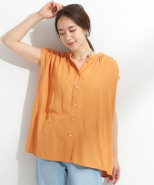 SHOO・LA・RUE / シューラルー シャツ・ブラウス | 【S-LL/洗濯後しわになりにくい】上品にきれい見え スラブギャザーブラウス | 詳細17