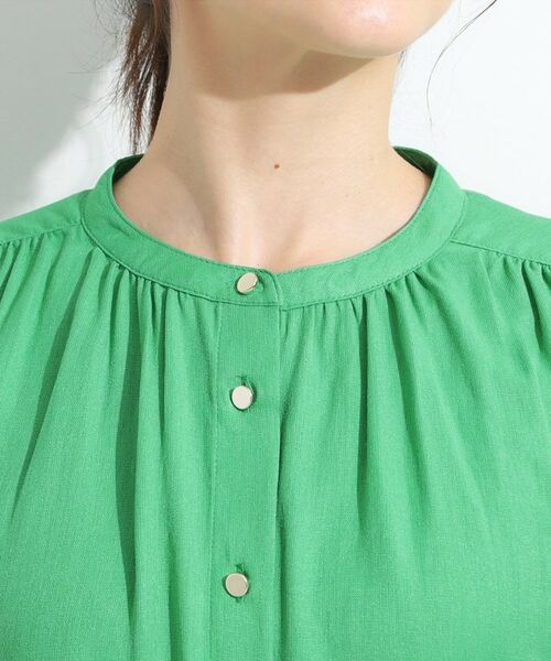 SHOO・LA・RUE / シューラルー シャツ・ブラウス | 【S-LL/洗濯後しわになりにくい】上品にきれい見え スラブギャザーブラウス | 詳細24