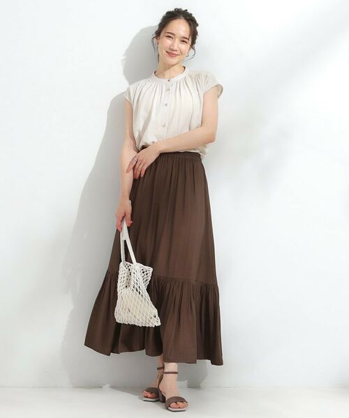 SHOO・LA・RUE / シューラルー シャツ・ブラウス | 【S-LL/洗濯後しわになりにくい】上品にきれい見え スラブギャザーブラウス | 詳細29