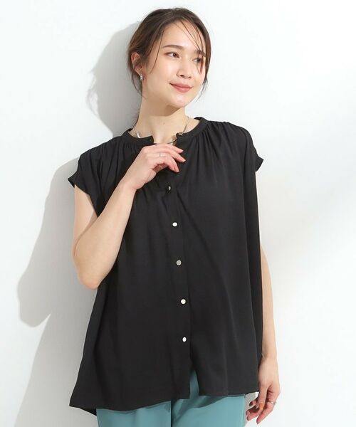 SHOO・LA・RUE / シューラルー シャツ・ブラウス | 【S-LL/洗濯後しわになりにくい】上品にきれい見え スラブギャザーブラウス | 詳細5