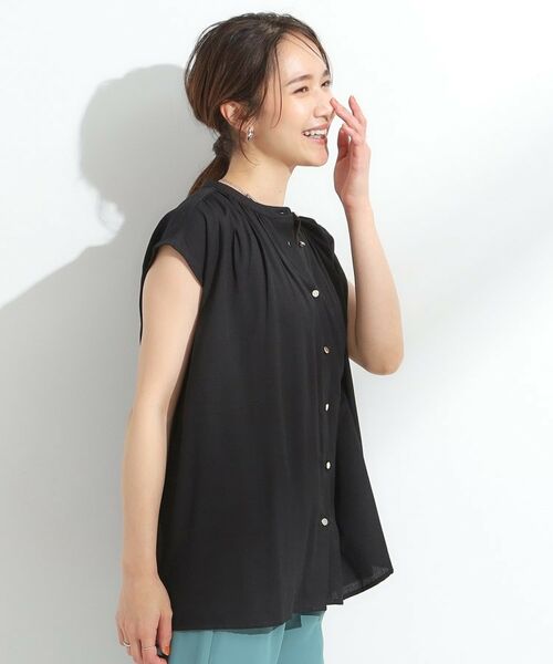 SHOO・LA・RUE / シューラルー シャツ・ブラウス | 【S-LL/洗濯後しわになりにくい】上品にきれい見え スラブギャザーブラウス | 詳細6