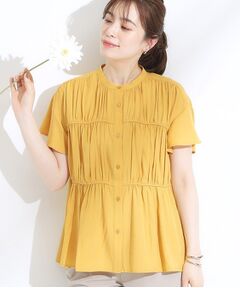 SHOO・LA・RUE / シューラルー シャツ・ブラウス | 【洗える/S-LL】一枚で着映え ティアード風 ギャザーブラウス