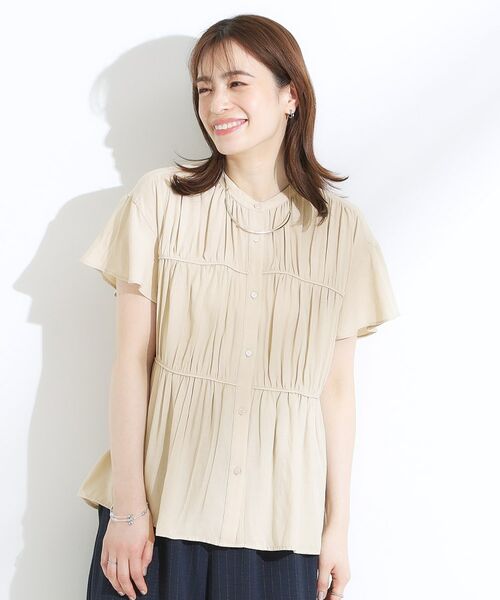 SHOO・LA・RUE / シューラルー シャツ・ブラウス | 【洗える/S-LL】一枚で着映え ティアード風 ギャザーブラウス | 詳細1