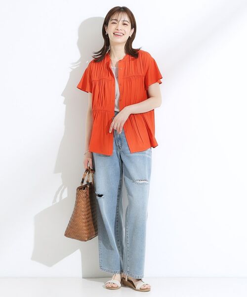 SHOO・LA・RUE / シューラルー シャツ・ブラウス | 【洗える/S-LL】一枚で着映え ティアード風 ギャザーブラウス | 詳細15