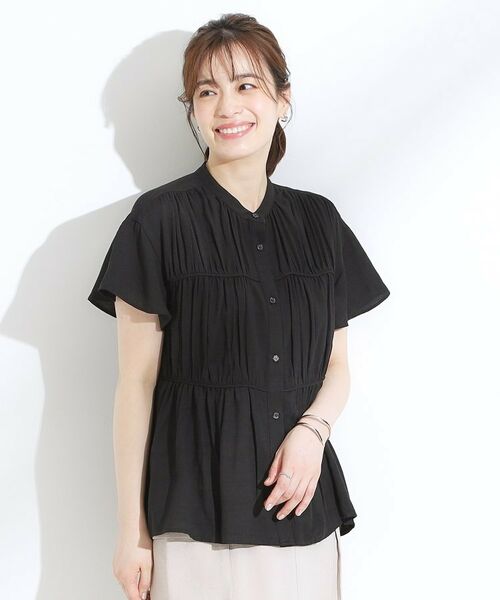 SHOO・LA・RUE / シューラルー シャツ・ブラウス | 【洗える/S-LL】一枚で着映え ティアード風 ギャザーブラウス | 詳細5