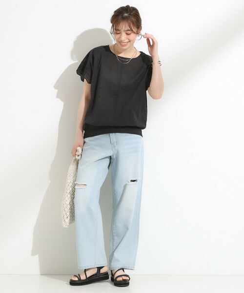 SHOO・LA・RUE / シューラルー カットソー | スカラップ刺繍レースが目を惹く ドルマントップス | 詳細7