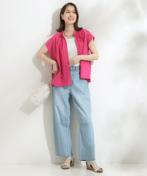 SHOO・LA・RUE / シューラルー シャツ・ブラウス | 【洗える/S-LL】プチフリル襟が女性らしい フレンチスリーブシャツ | 詳細10