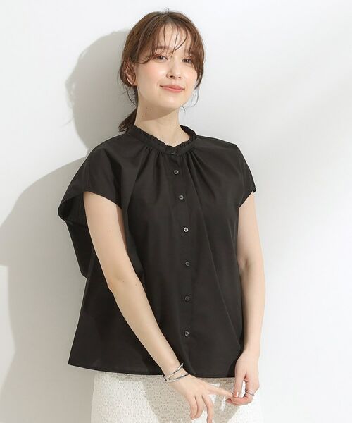 SHOO・LA・RUE / シューラルー シャツ・ブラウス | 【洗える/S-LL】プチフリル襟が女性らしい フレンチスリーブシャツ | 詳細12