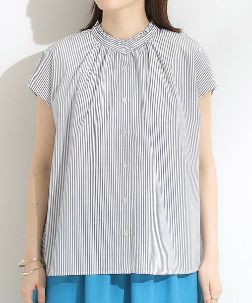 SHOO・LA・RUE / シューラルー シャツ・ブラウス | 【洗える/S-LL】プチフリル襟が女性らしい フレンチスリーブシャツ | 詳細16