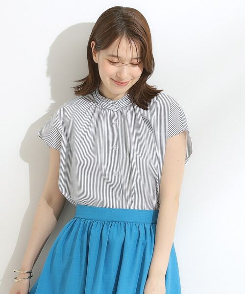 SHOO・LA・RUE / シューラルー シャツ・ブラウス | 【洗える/S-LL】プチフリル襟が女性らしい フレンチスリーブシャツ | 詳細4