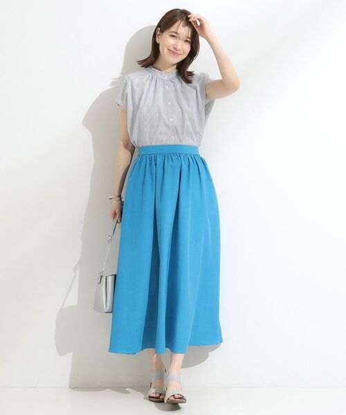 SHOO・LA・RUE / シューラルー シャツ・ブラウス | 【洗える/S-LL】プチフリル襟が女性らしい フレンチスリーブシャツ | 詳細6