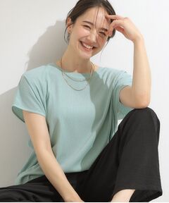 SHOO・LA・RUE / シューラルー カットソー | 【S-LL】ブラウス見えする 軽やかな着心地の しぼしぼトップス