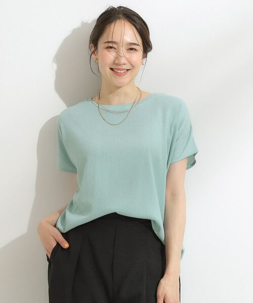 SHOO・LA・RUE / シューラルー カットソー | 【S-LL】ブラウス見えする 軽やかな着心地の しぼしぼトップス | 詳細13