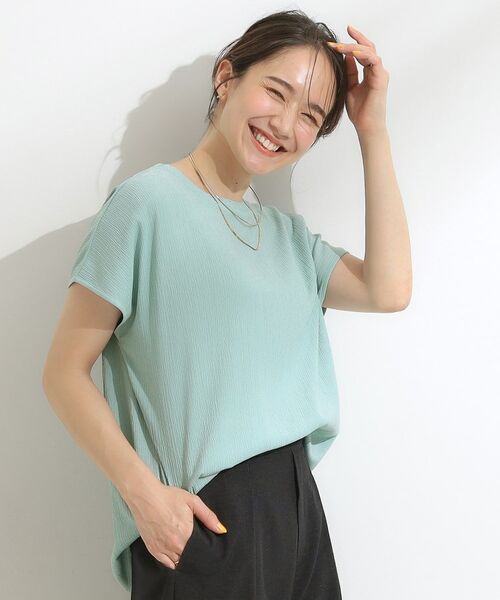 SHOO・LA・RUE / シューラルー カットソー | 【S-LL】ブラウス見えする 軽やかな着心地の しぼしぼトップス | 詳細14